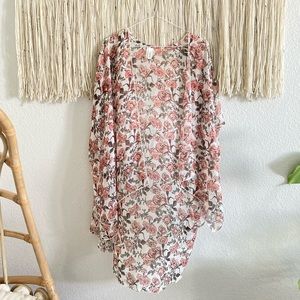 Minimi Floral Boho Sheer Lightweight Kimono